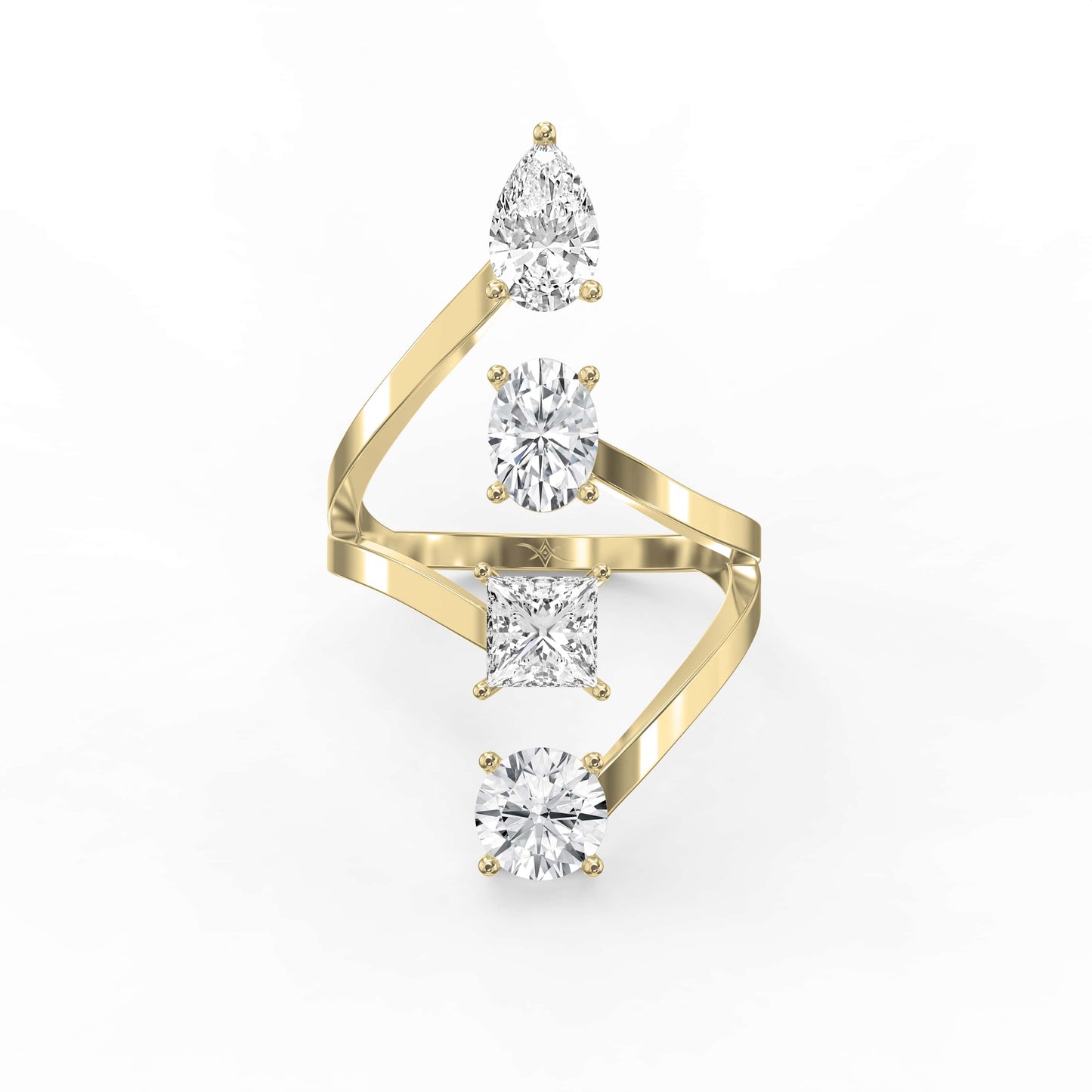 Forward Stackable 4 Stone Design Fashion ring