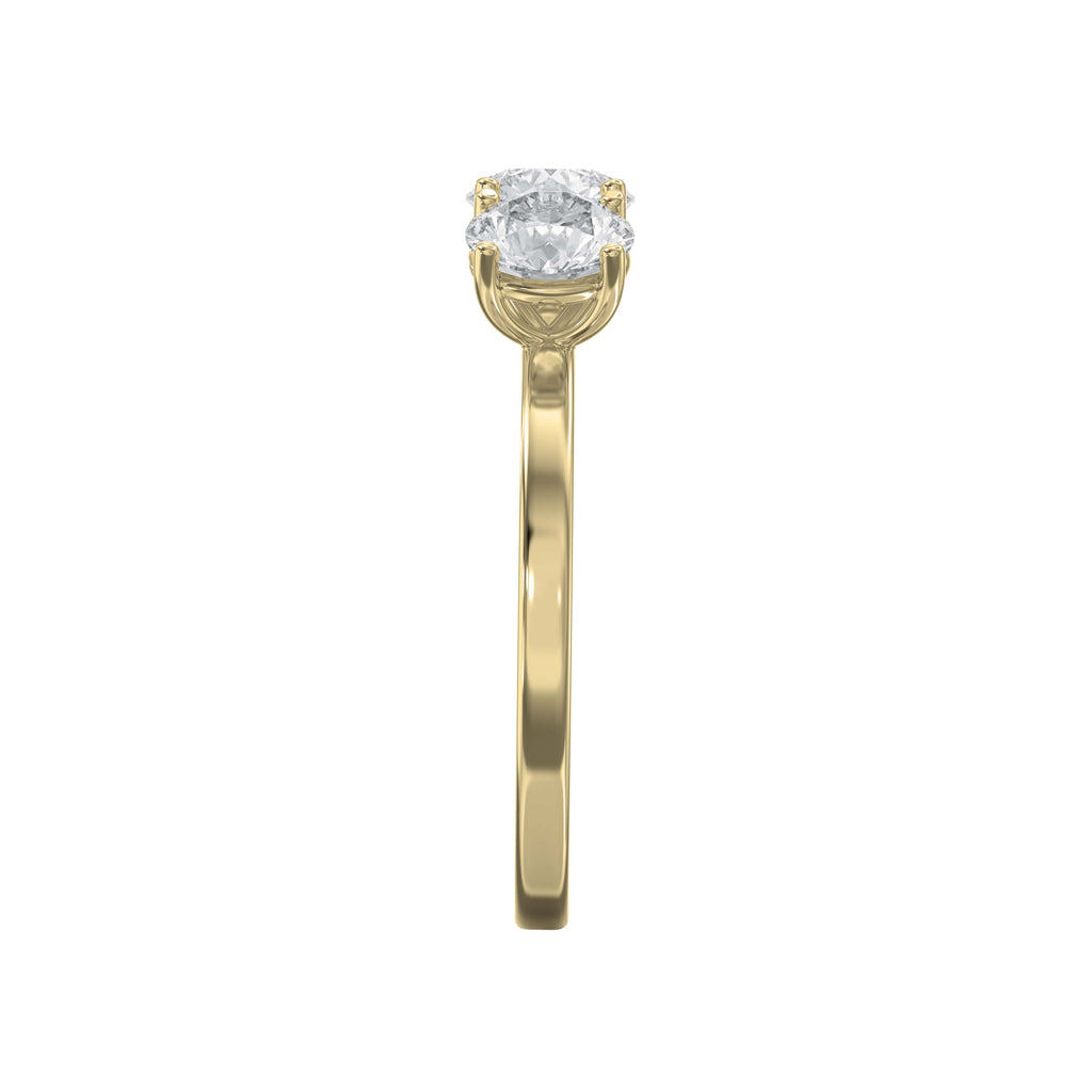 Three-Stone Round Brilliant-Cut Diamond Fashion Ring