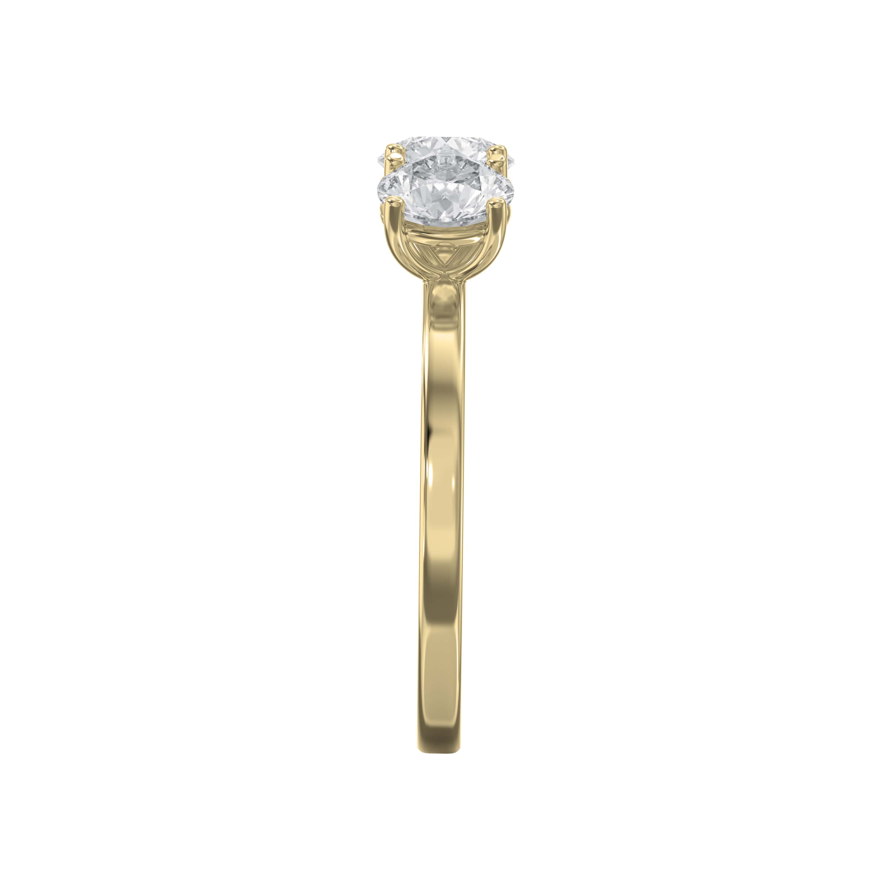 Three-Stone Round Brilliant-Cut Diamond Fashion Ring