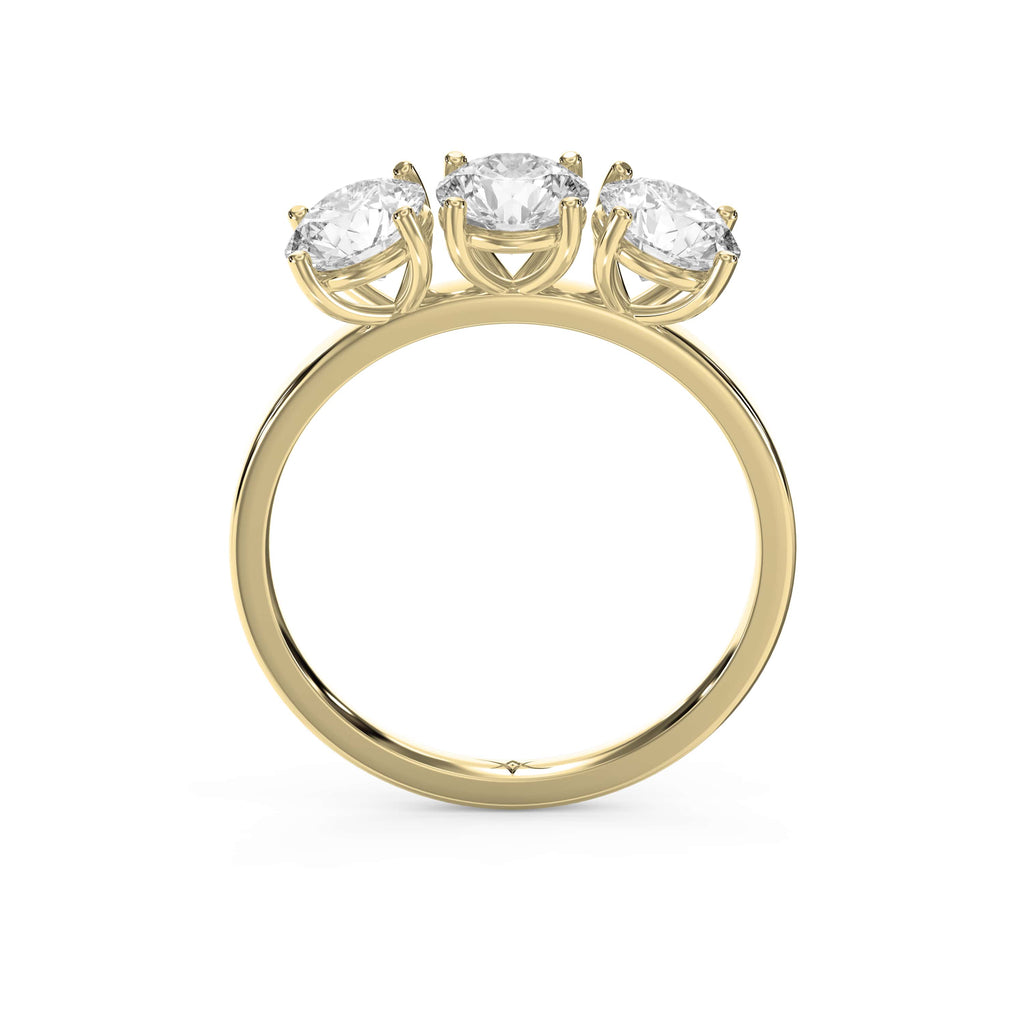 Three-Stone Round Brilliant-Cut Diamond Fashion Ring