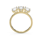 Three-Stone Round Brilliant-Cut Diamond Fashion Ring