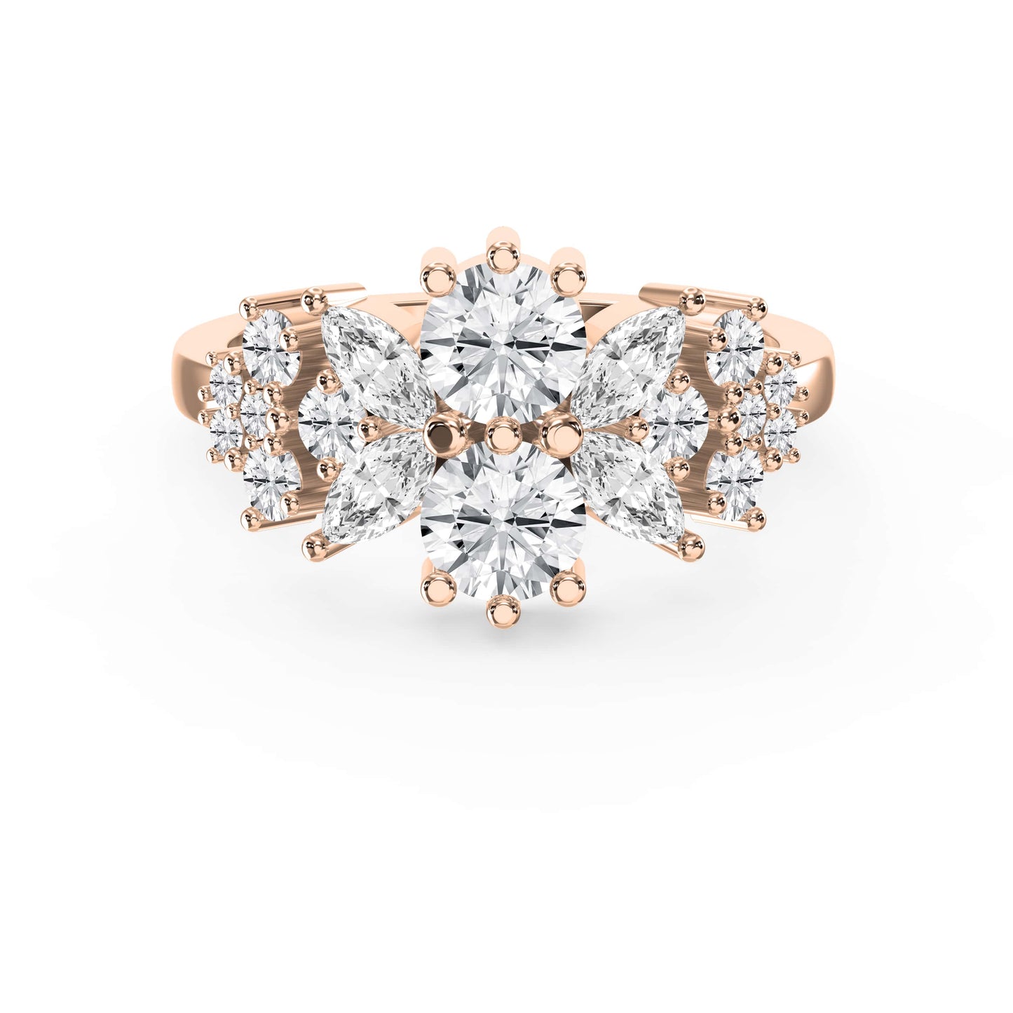 Luxury Statement Floral Diamond Design Fashion Ring