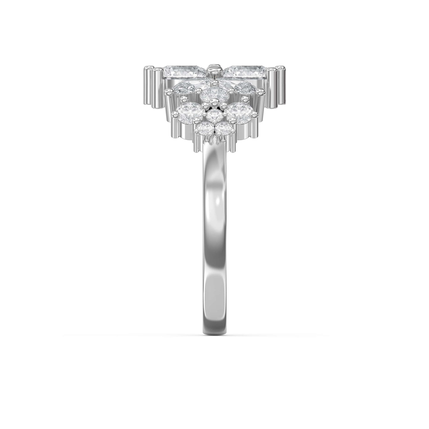 Luxury Statement Floral Diamond Design Fashion Ring