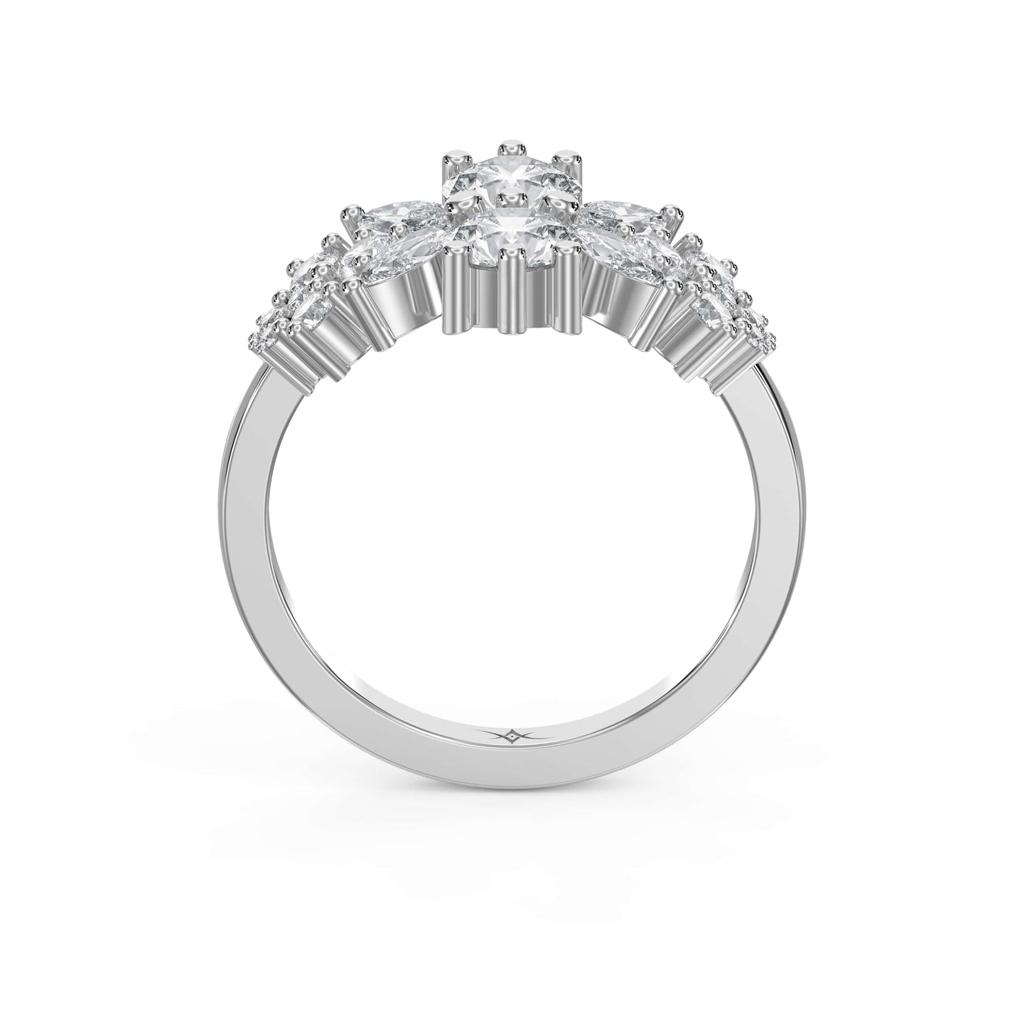 Luxury Statement Floral Diamond Design Fashion Ring