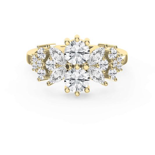 Luxury Statement Floral Diamond Design Fashion Ring