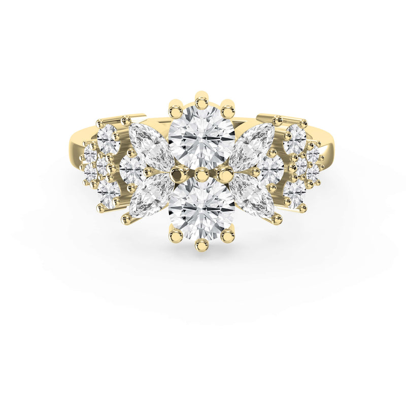 Luxury Statement Floral Diamond Design Fashion Ring
