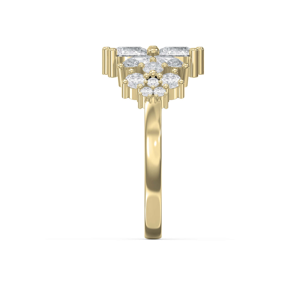 Luxury Statement Floral Diamond Design Fashion Ring