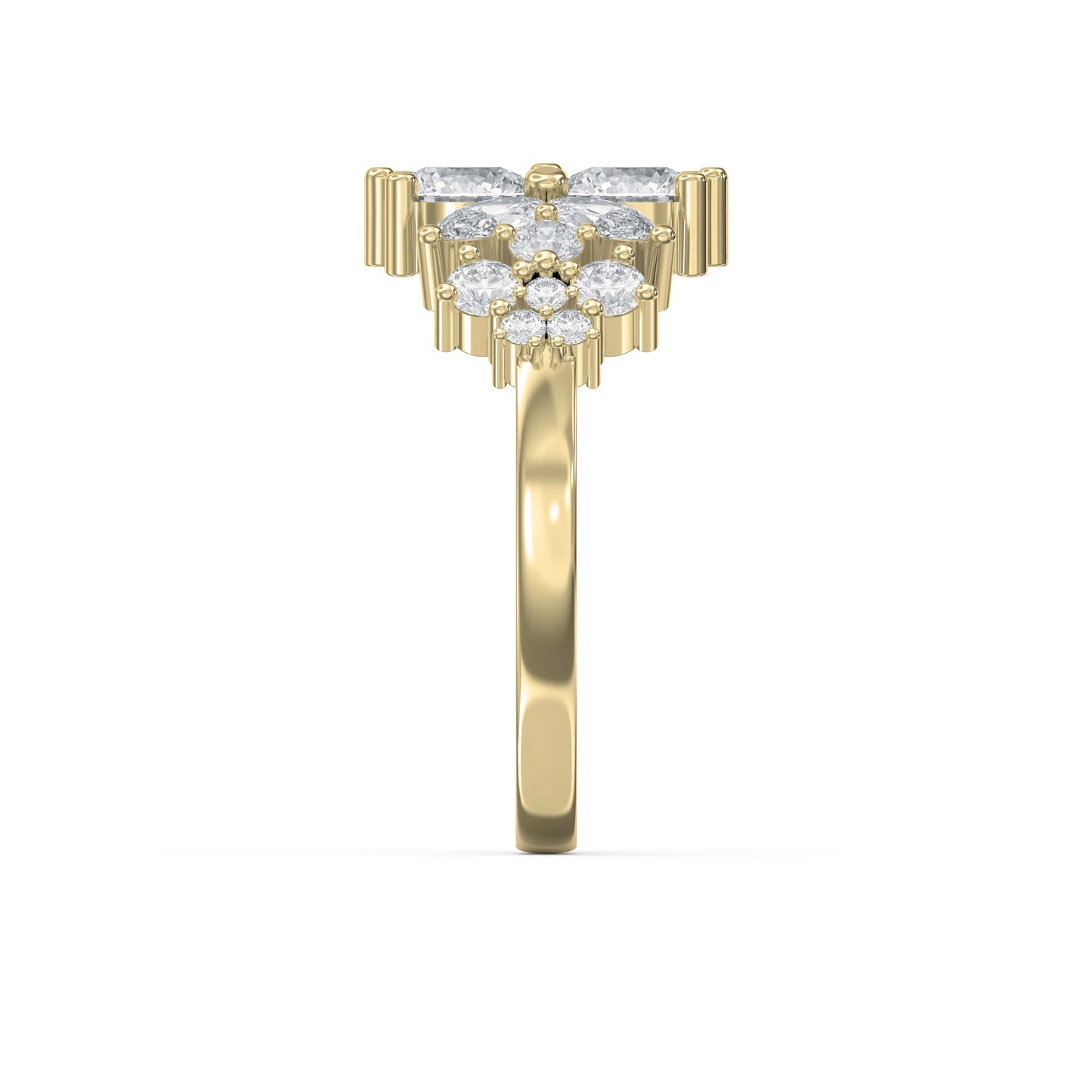 Luxury Statement Floral Diamond Design Fashion Ring