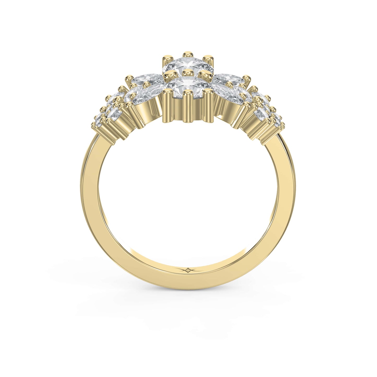 Luxury Statement Floral Diamond Design Fashion Ring