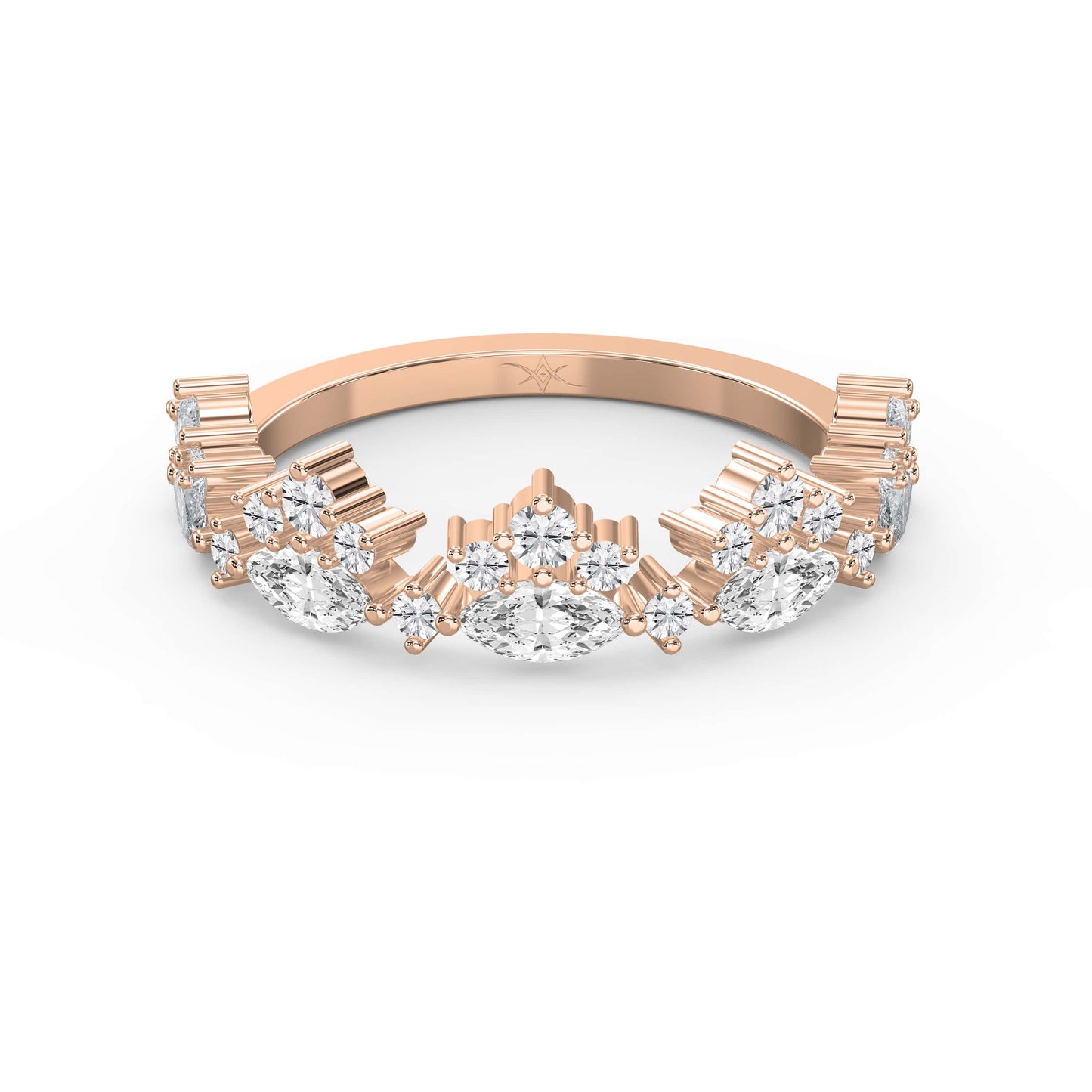 Marquise & Round Diamond Stackable Design Fashion Ring