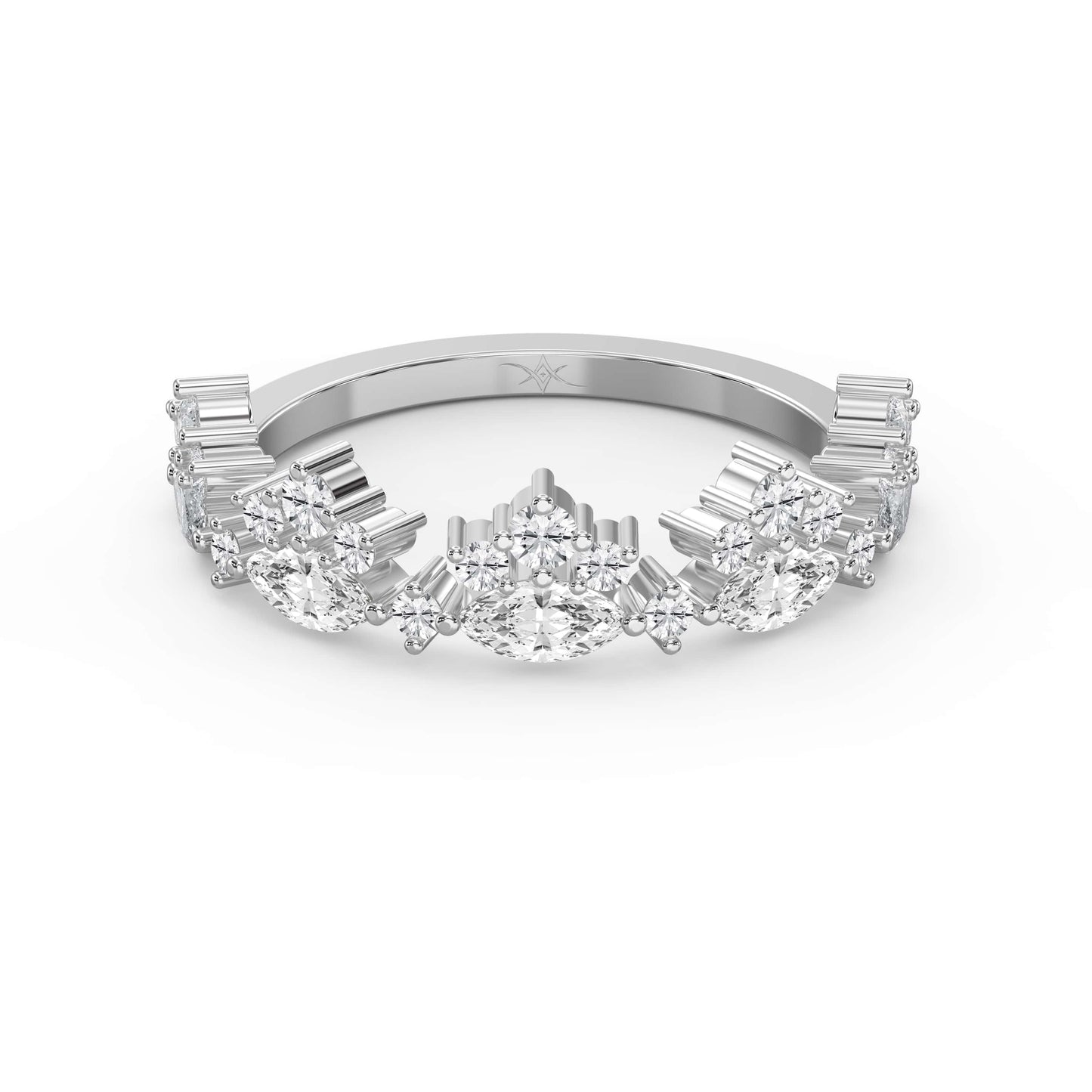 Marquise & Round Diamond Stackable Design Fashion Ring
