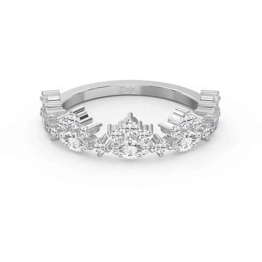 Marquise & Round Diamond Stackable Design Fashion Ring