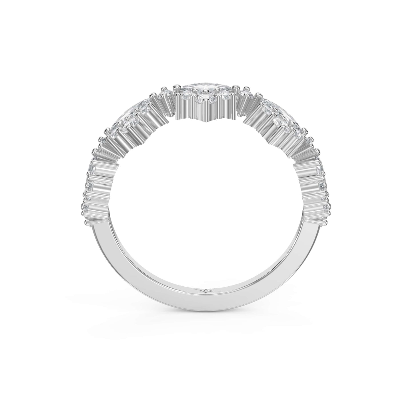 Marquise & Round Diamond Stackable Design Fashion Ring