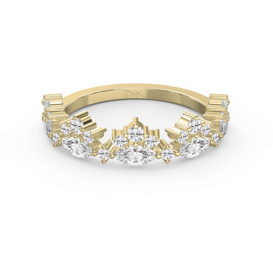 Marquise & Round Diamond Stackable Design Fashion Ring