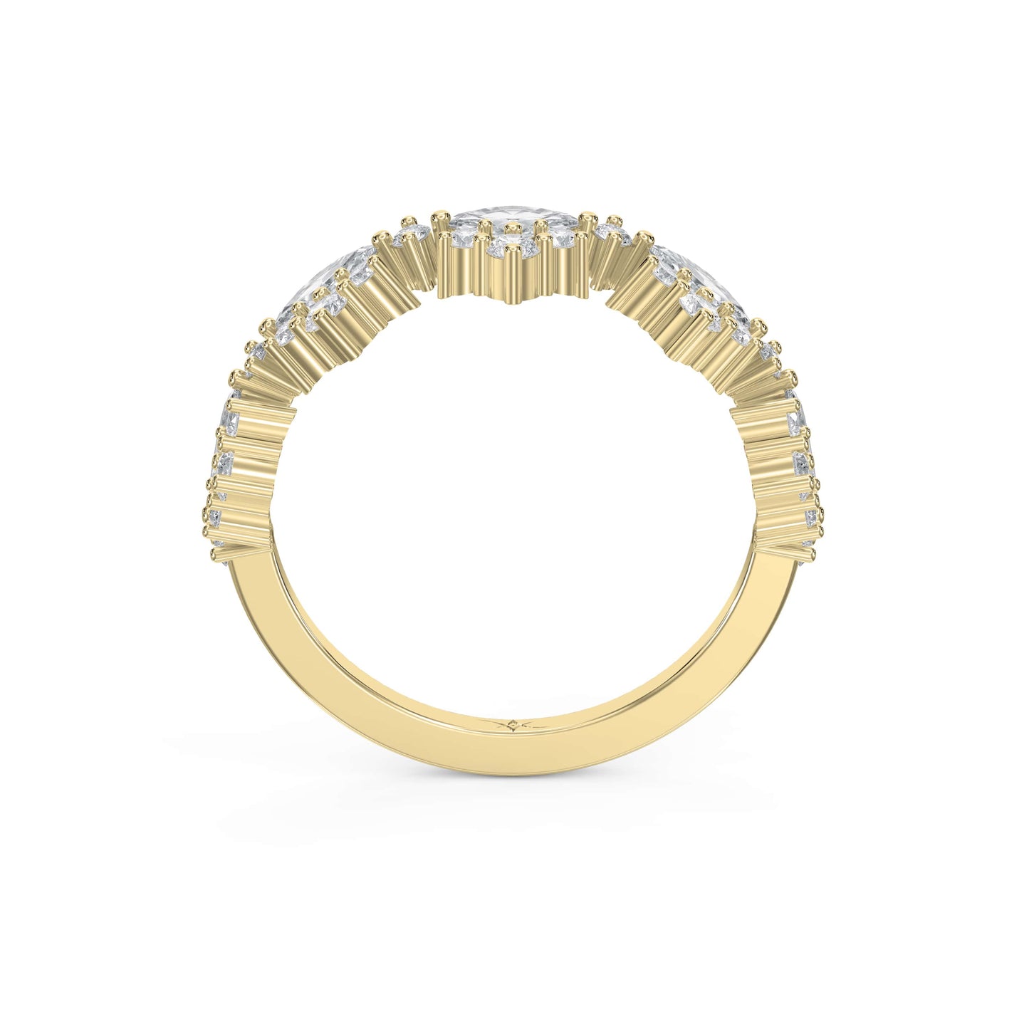 Marquise & Round Diamond Stackable Design Fashion Ring