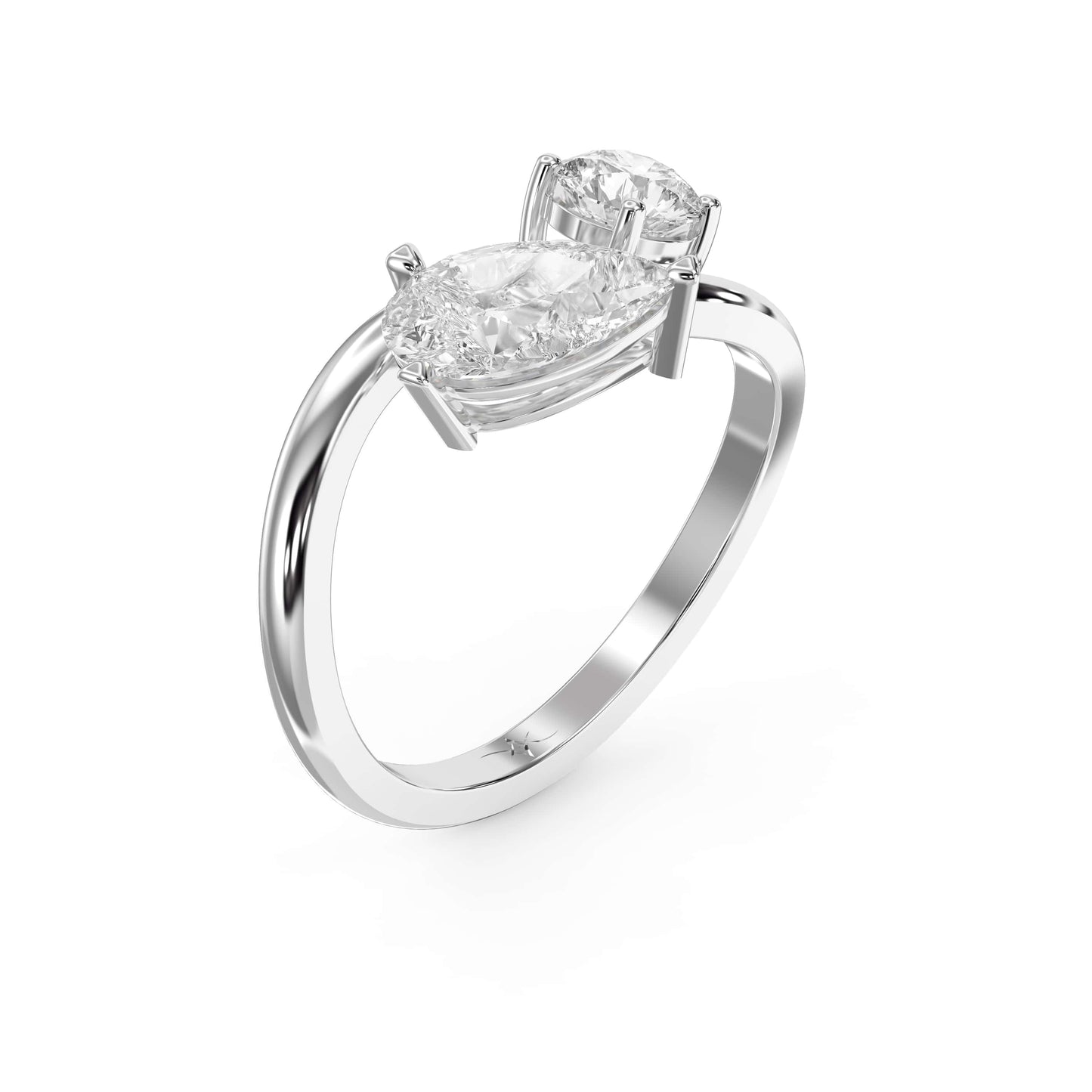 Toi et Moi Pear & Round Diamond Fashion Ring
