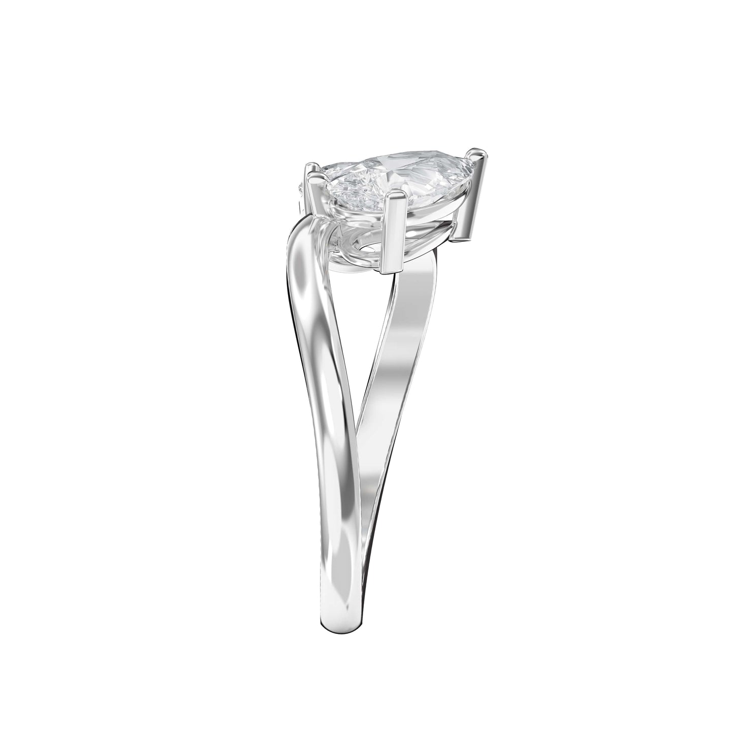 Toi et Moi Pear & Round Diamond Fashion Ring