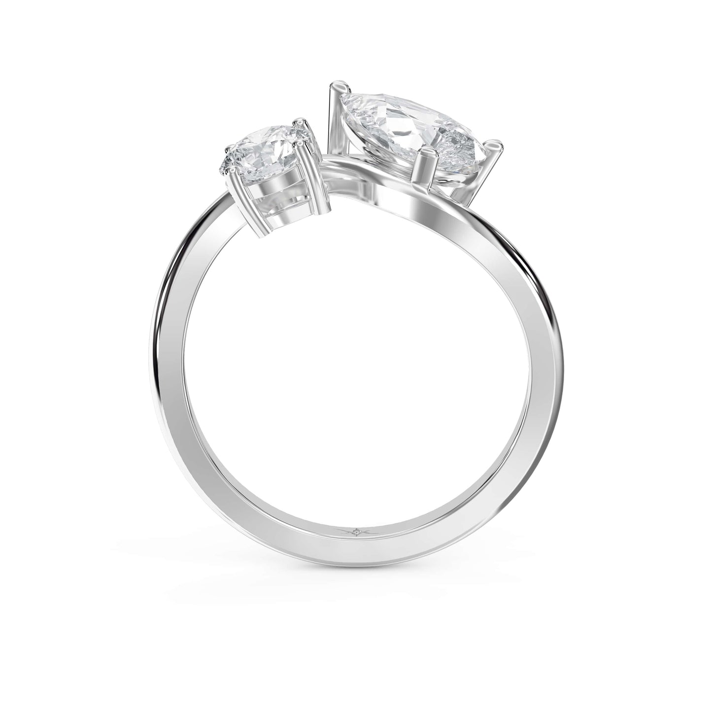 Toi et Moi Pear & Round Diamond Fashion Ring