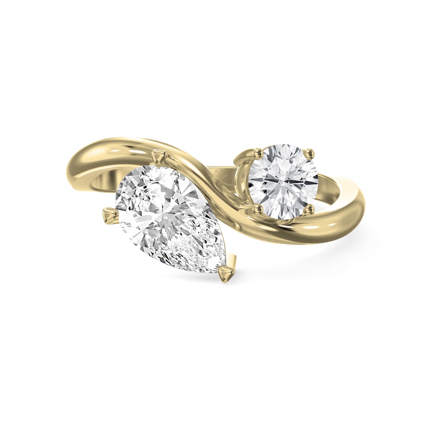 Toi et Moi Pear & Round Diamond Fashion Ring
