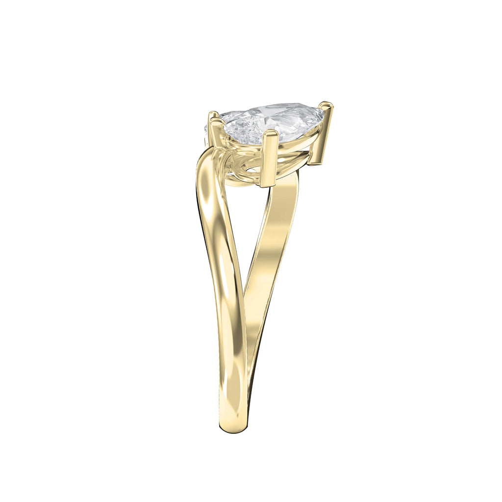 Toi et Moi Pear & Round Diamond Fashion Ring