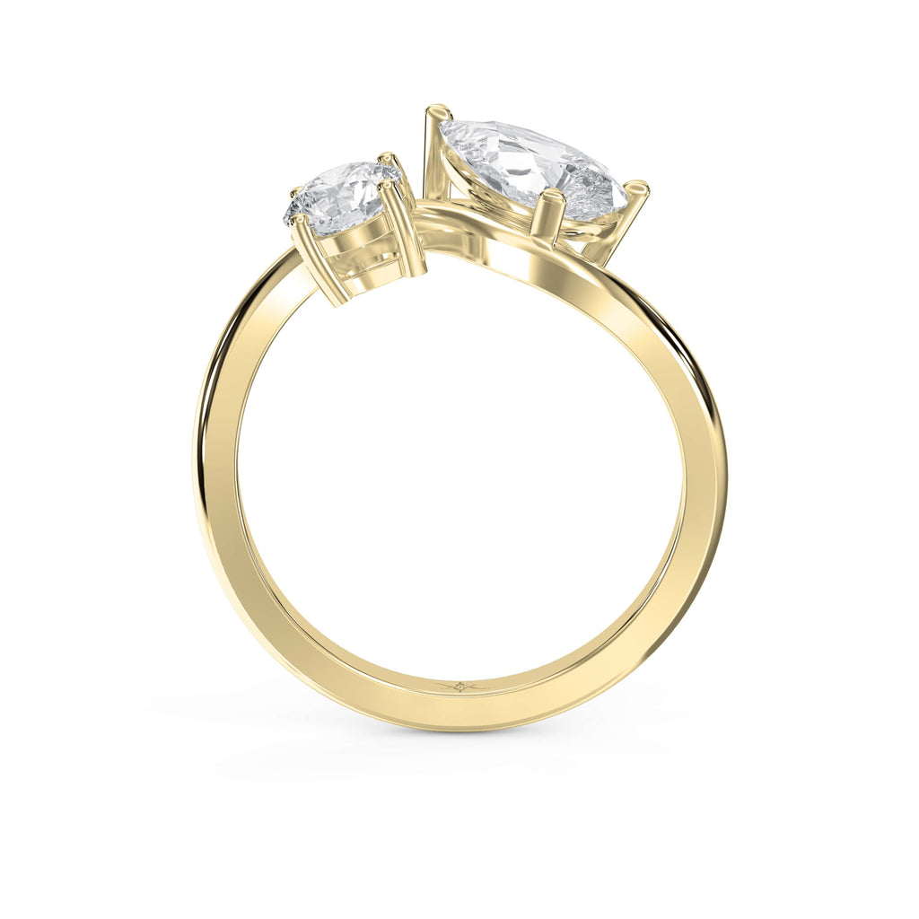 Toi et Moi Pear & Round Diamond Fashion Ring