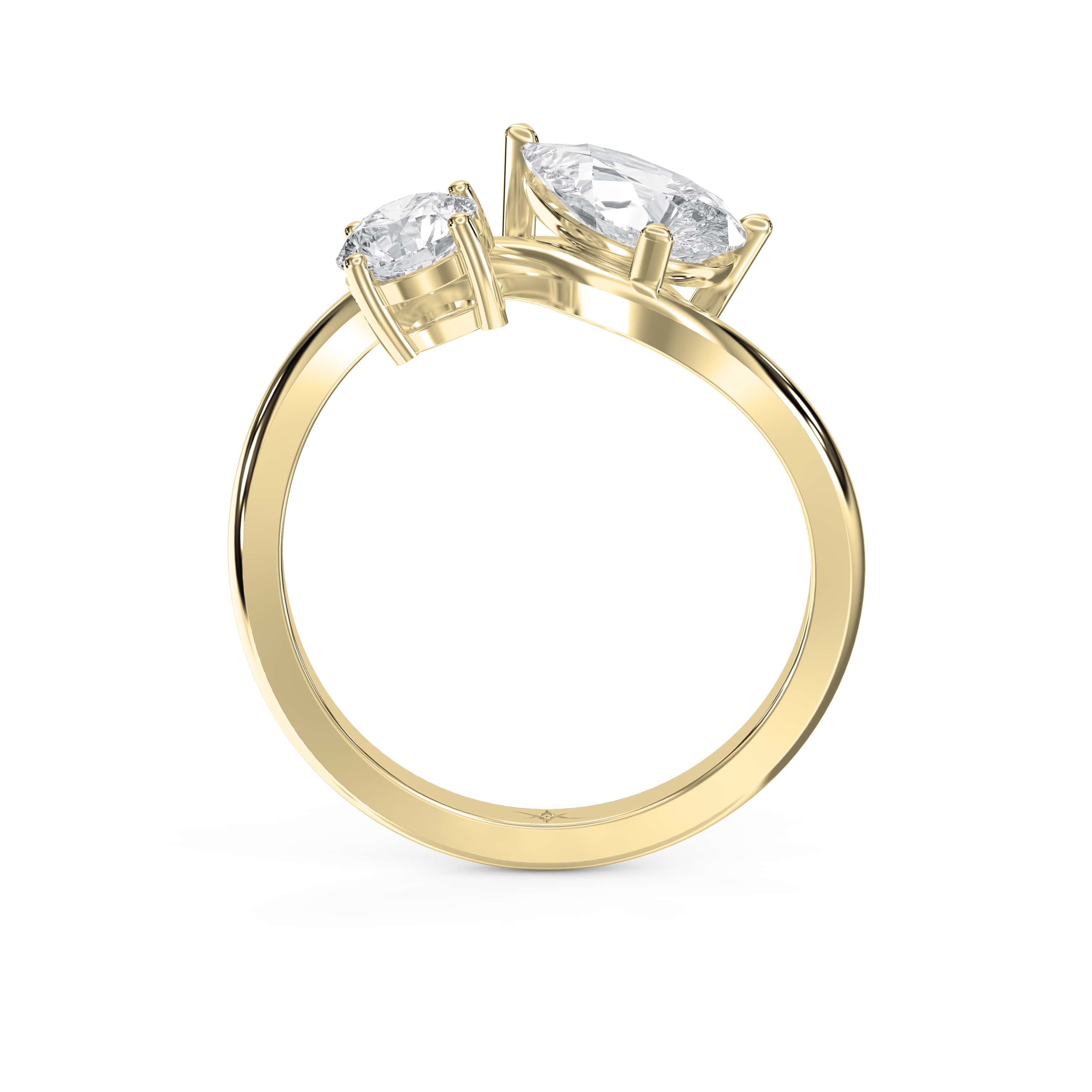 Toi et Moi Pear & Round Diamond Fashion Ring