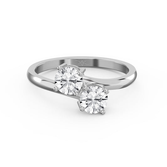 Toi et Moi Ring with Two Round Brilliant Diamonds