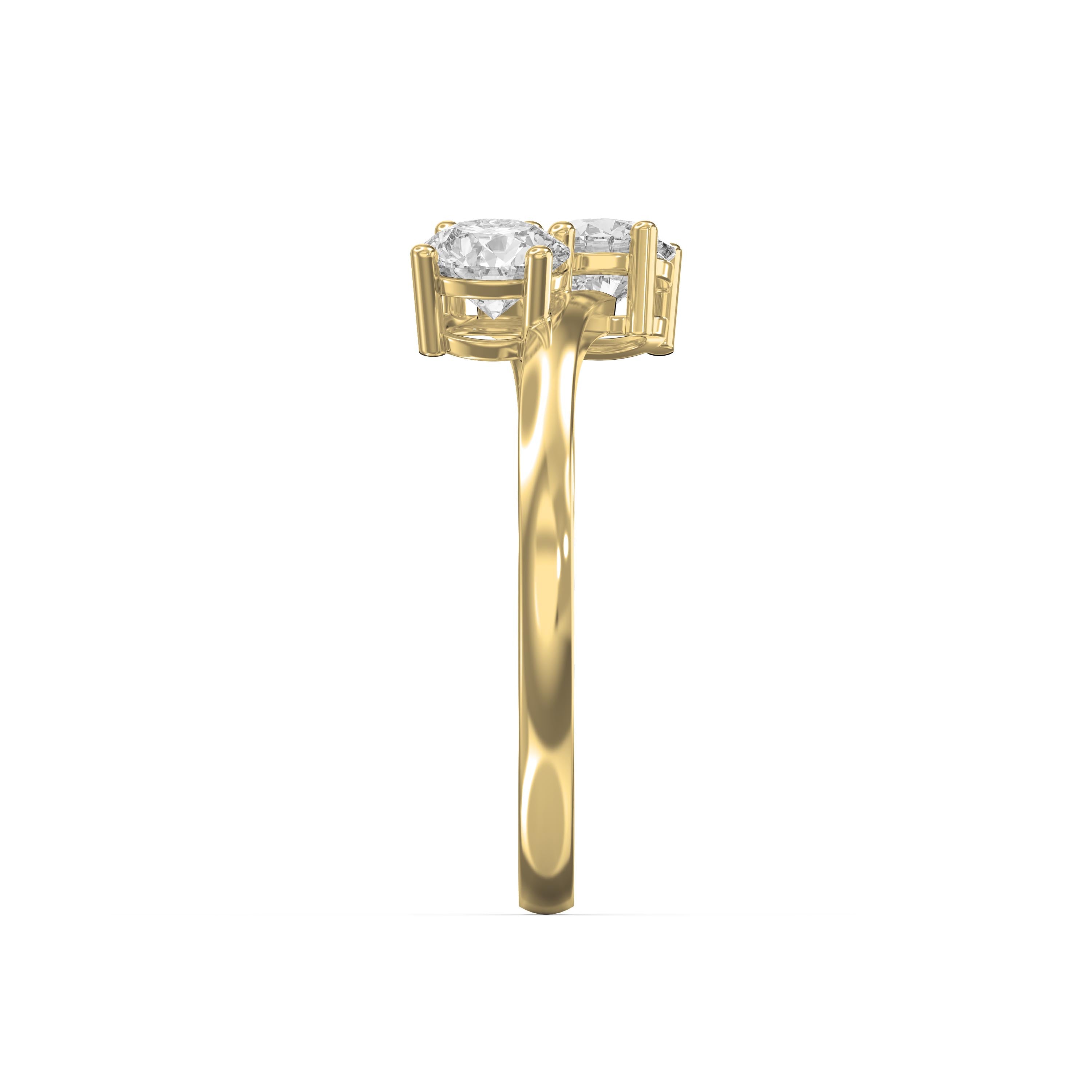 Toi et Moi Ring with Two Round Brilliant Diamonds
