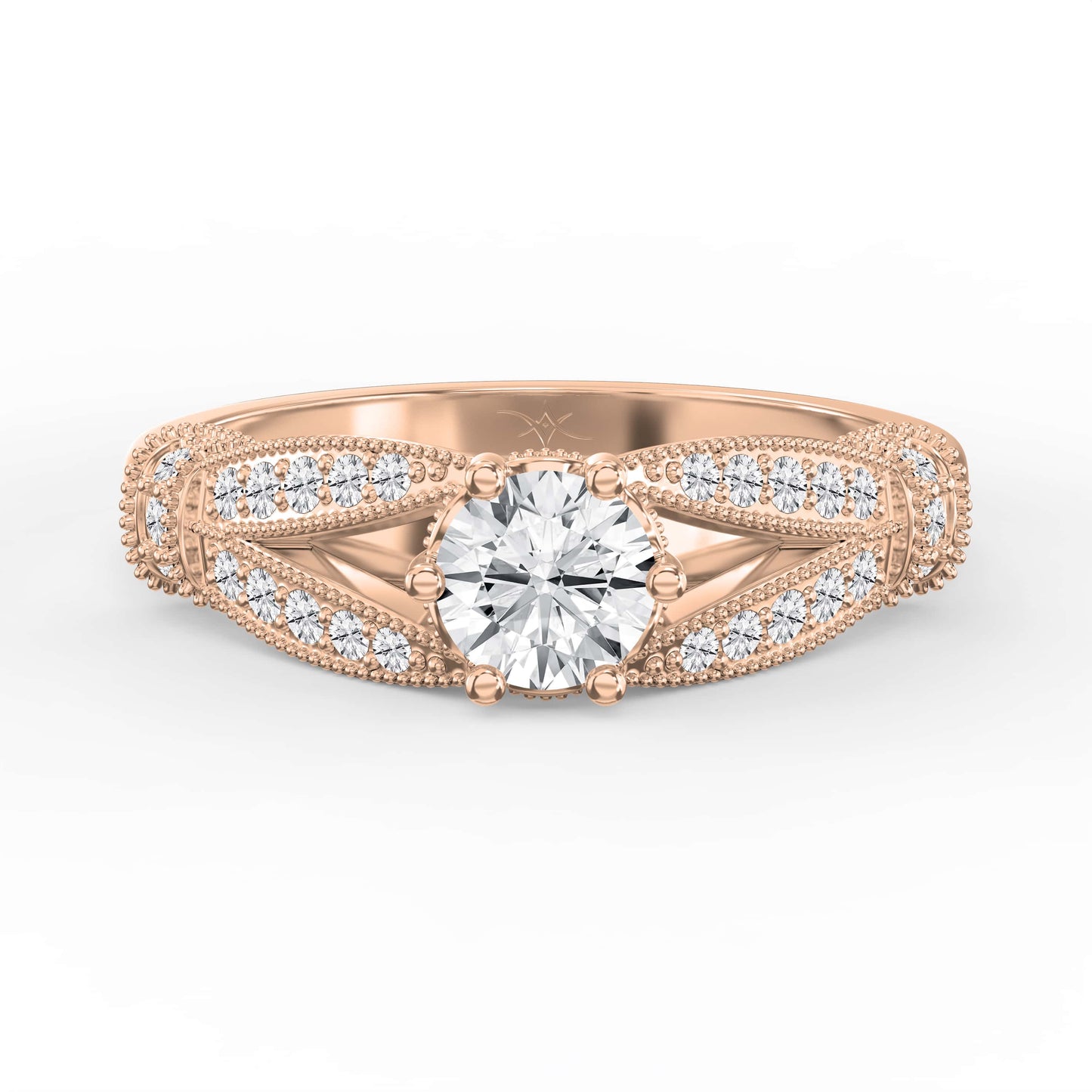 Round Diamond Valencia Design Vintage Ring