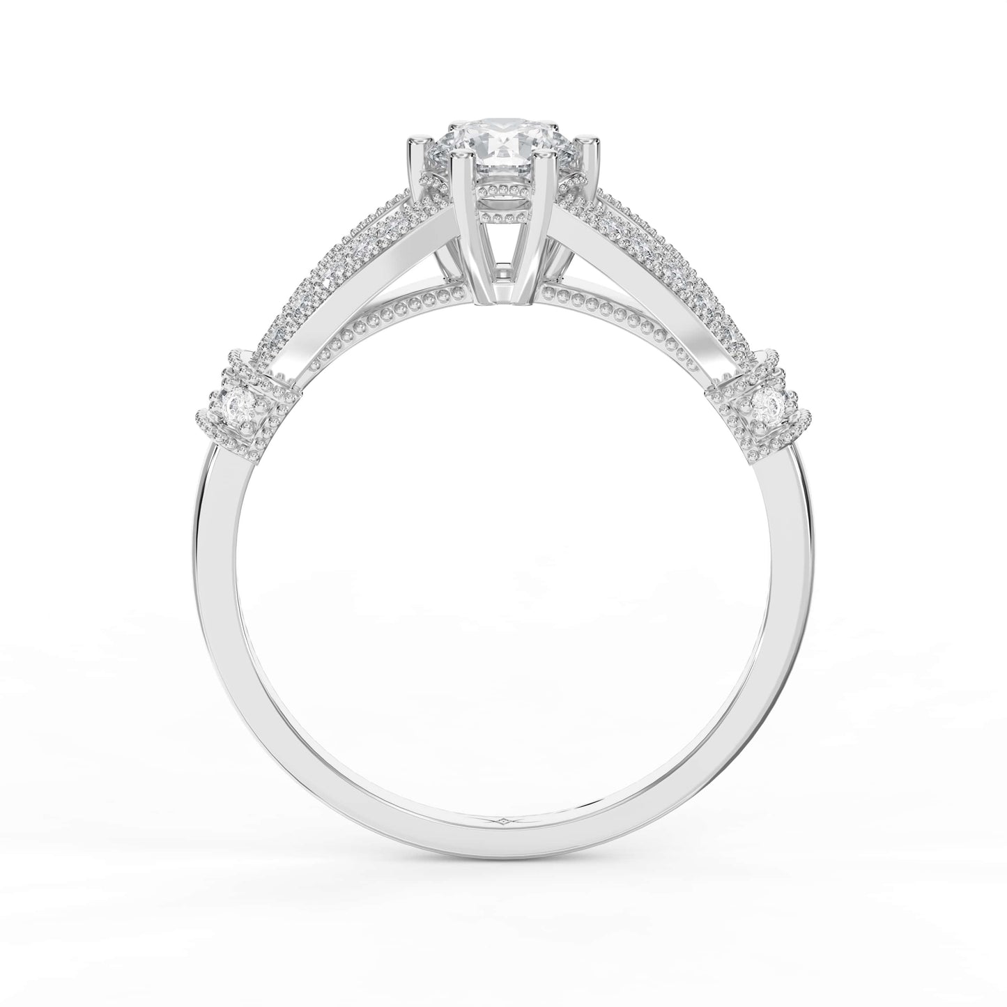Round Diamond Valencia Design Vintage Ring