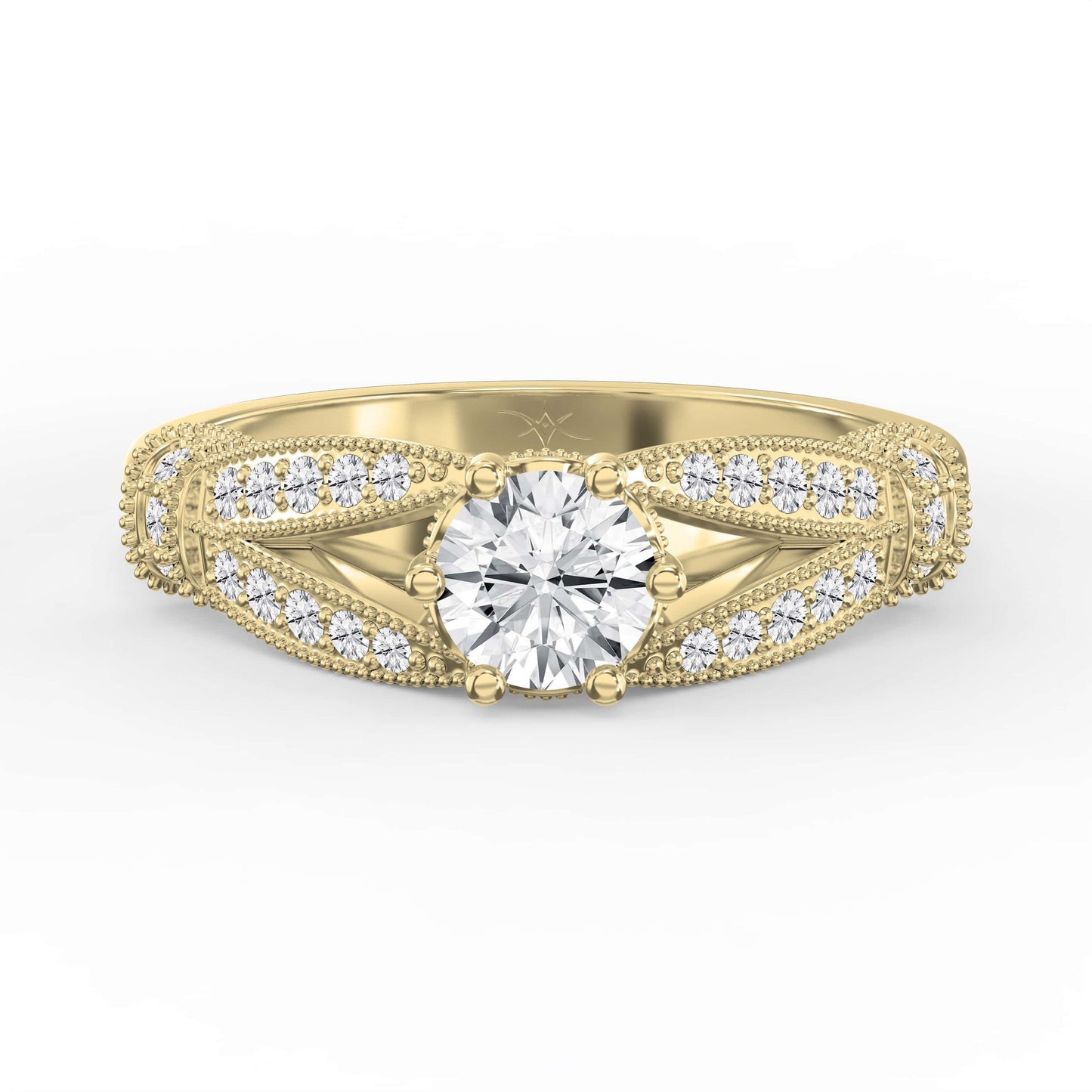 Round Diamond Valencia Design Vintage Ring