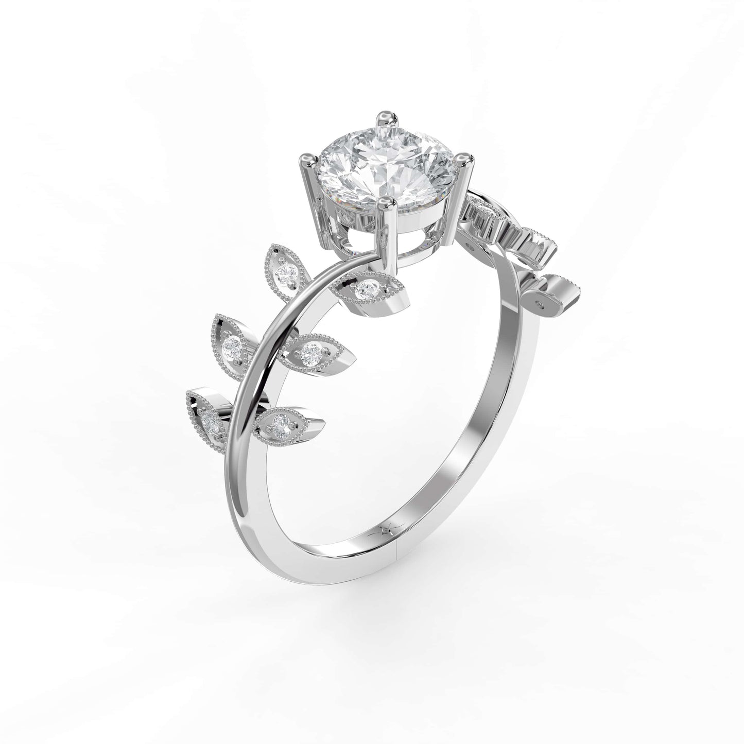 Whispering Leaves Design Vintage Ring