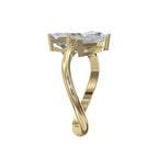 Toi et Moi Emerald and Pear Shape Diamonds Fashion Ring