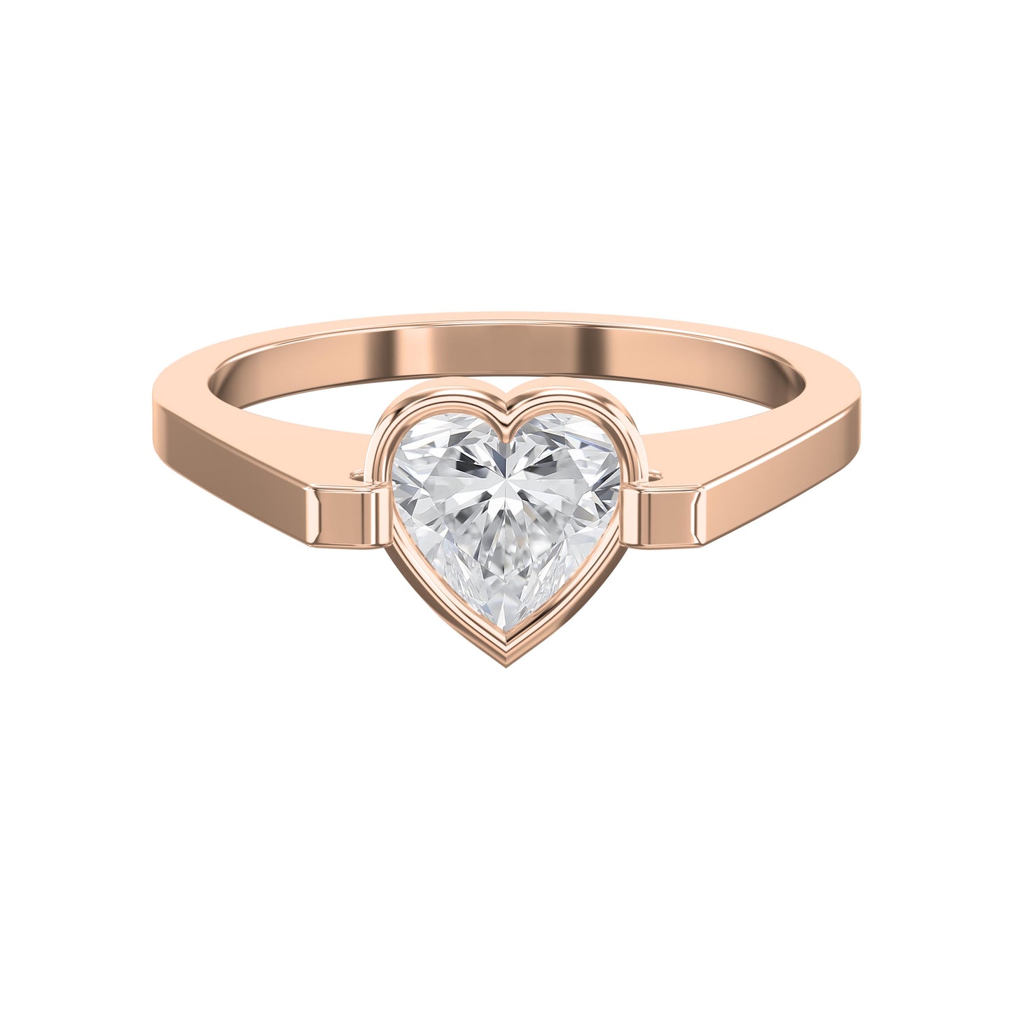 Elegant Heart-Shaped Solitaire Diamond Ring