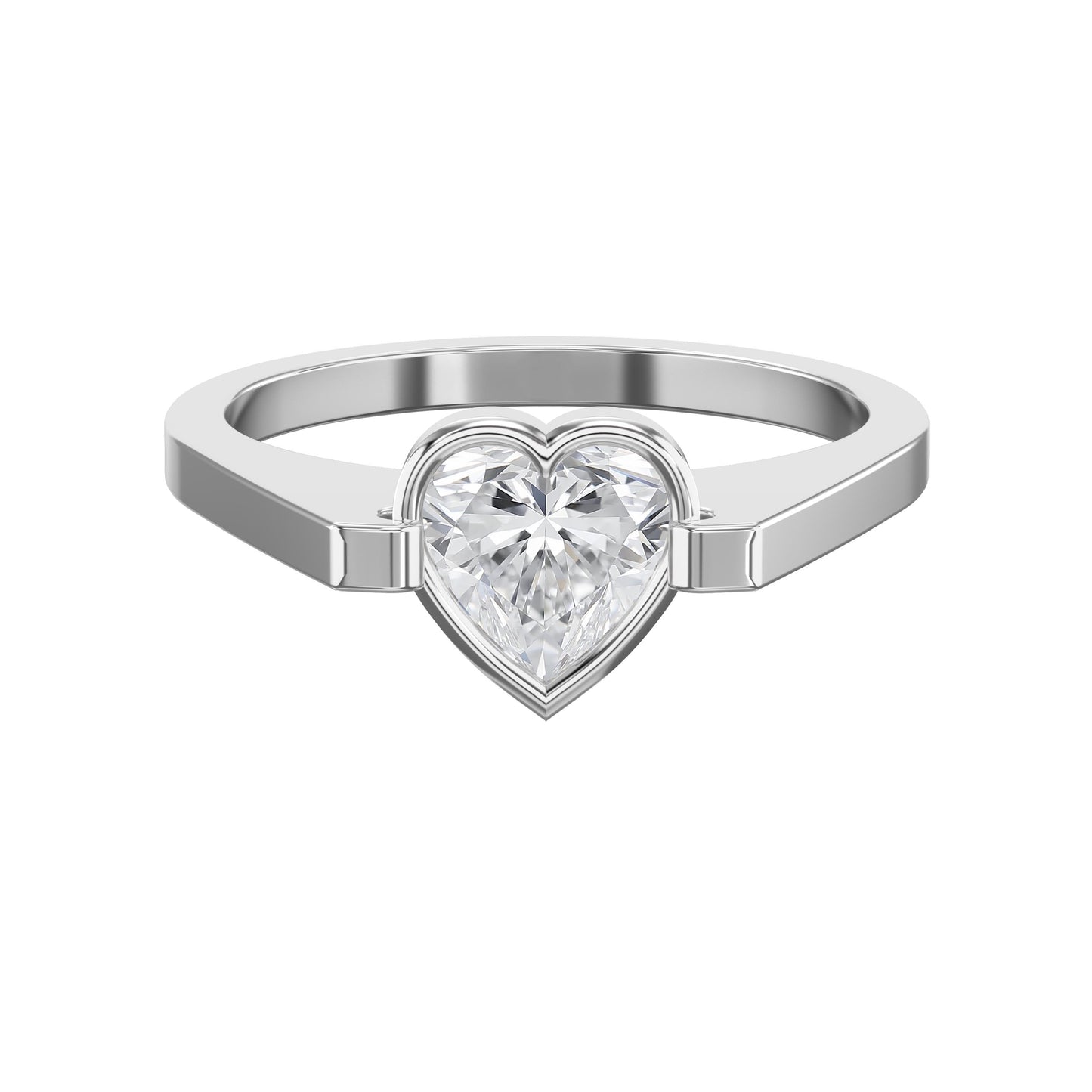 Elegant Heart-Shaped Solitaire Diamond Ring