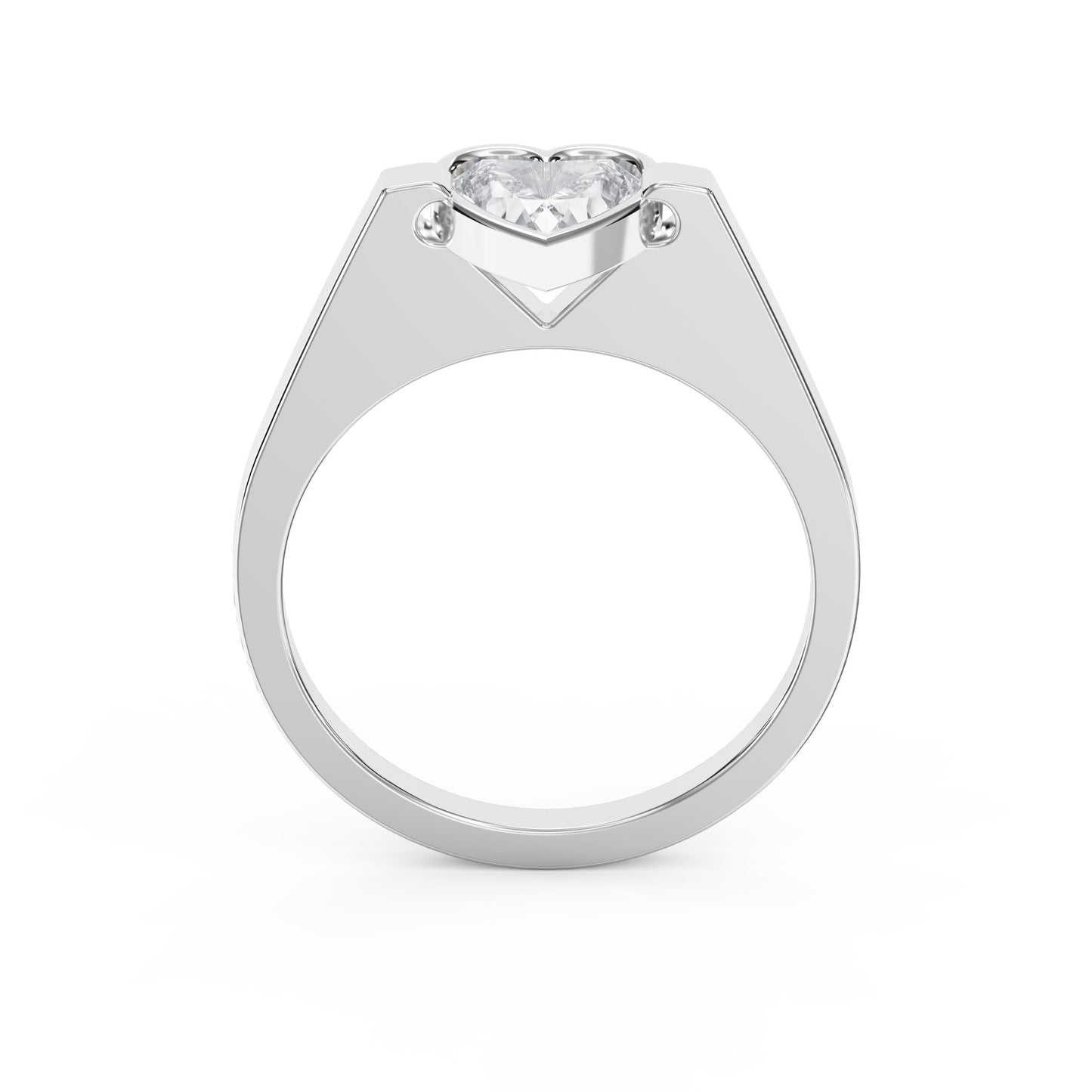 Elegant Heart-Shaped Solitaire Diamond Ring