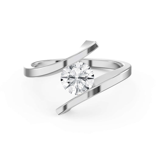 Contemporary Twisted Bypass Diamond Ring