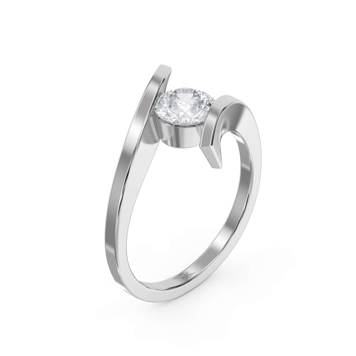 Contemporary Twisted Bypass Diamond Ring