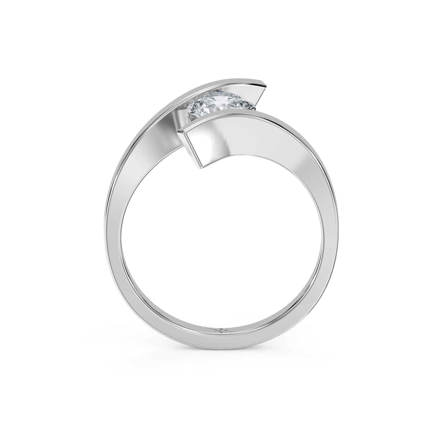 Contemporary Twisted Bypass Diamond Ring