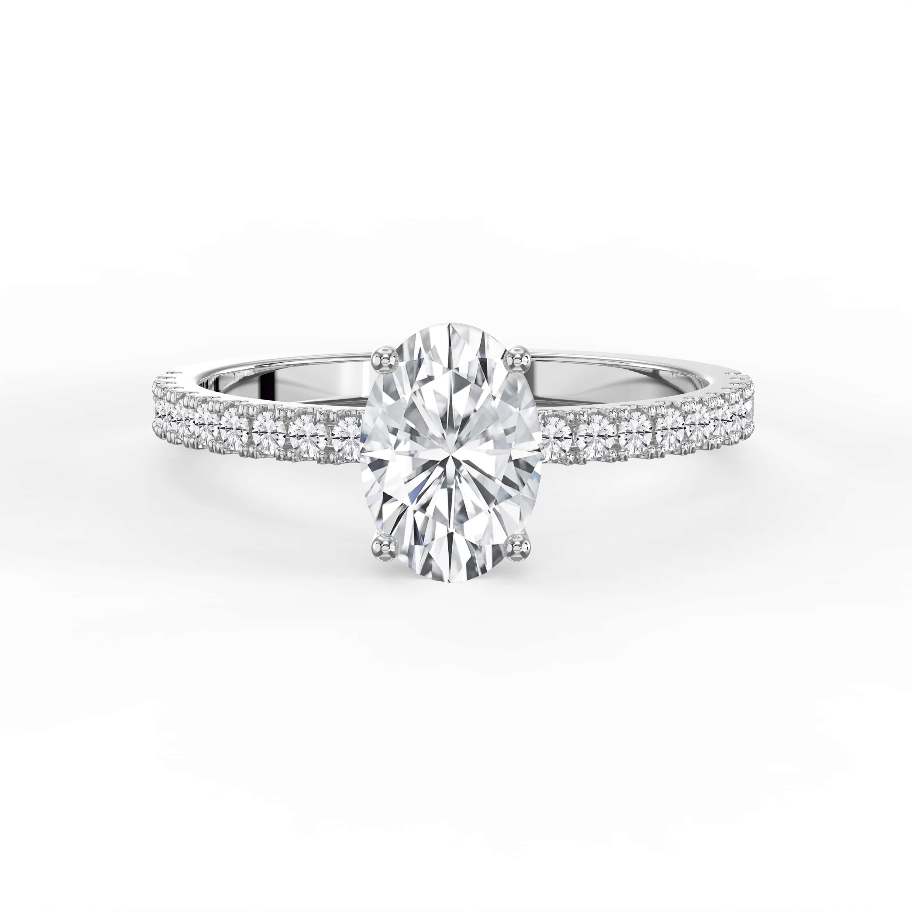 Oval Cut Lab Grown Diamond Engagement Ring