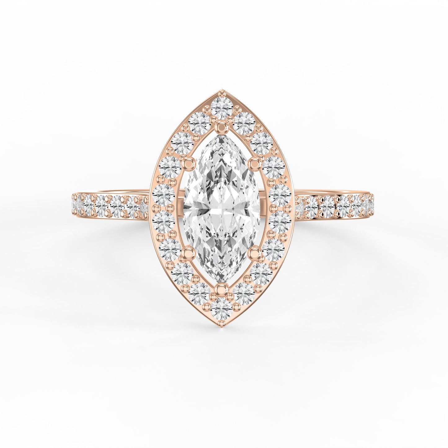 Marquise cut diamond Side Stone Engagement ring