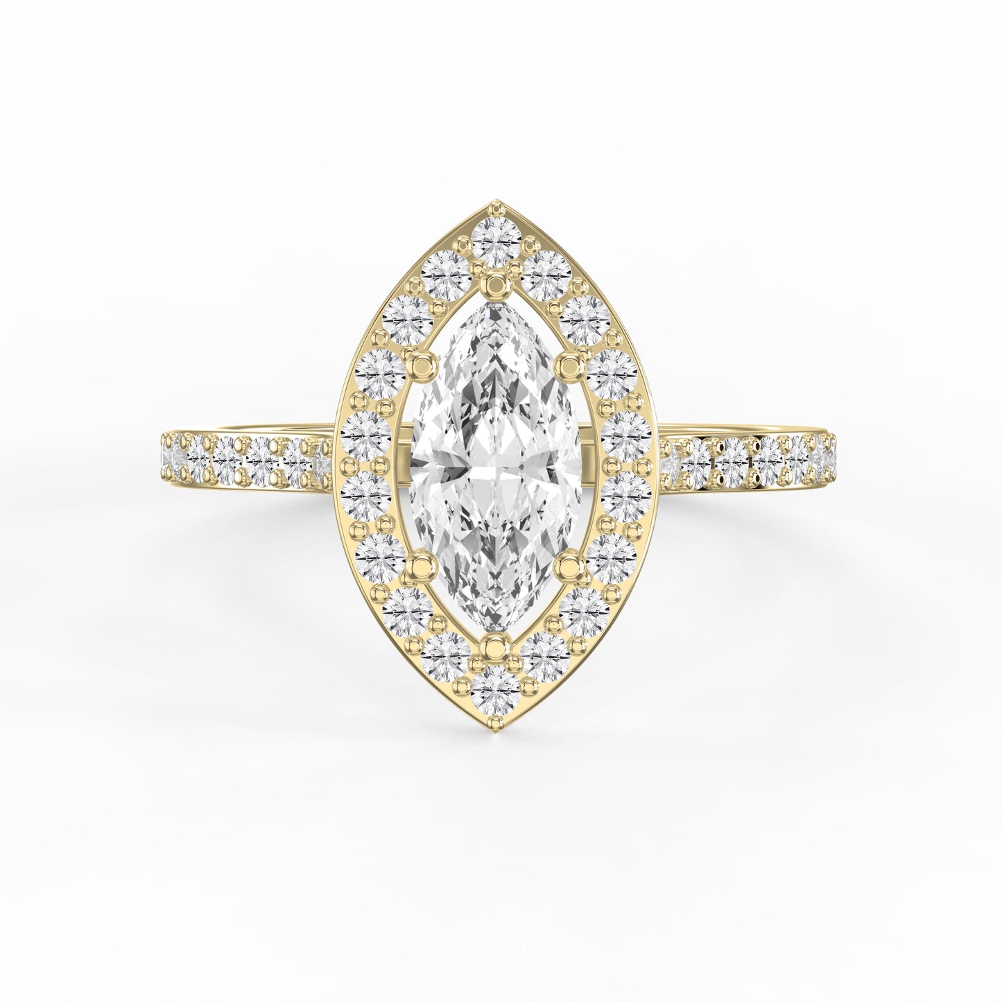 Marquise cut diamond Side Stone Engagement ring