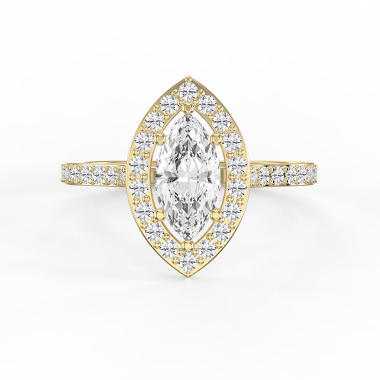 Marquise cut diamond Side Stone Engagement ring