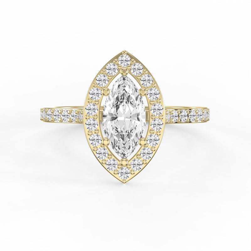 Marquise cut diamond Side Stone Engagement ring