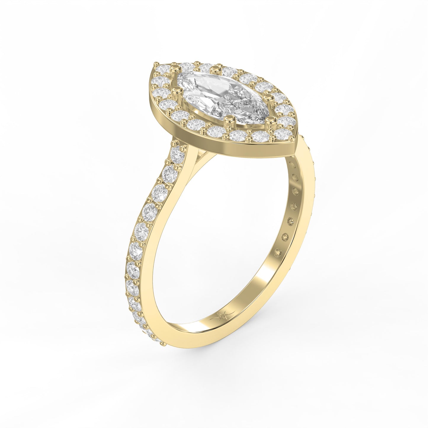 Marquise cut diamond Side Stone Engagement ring