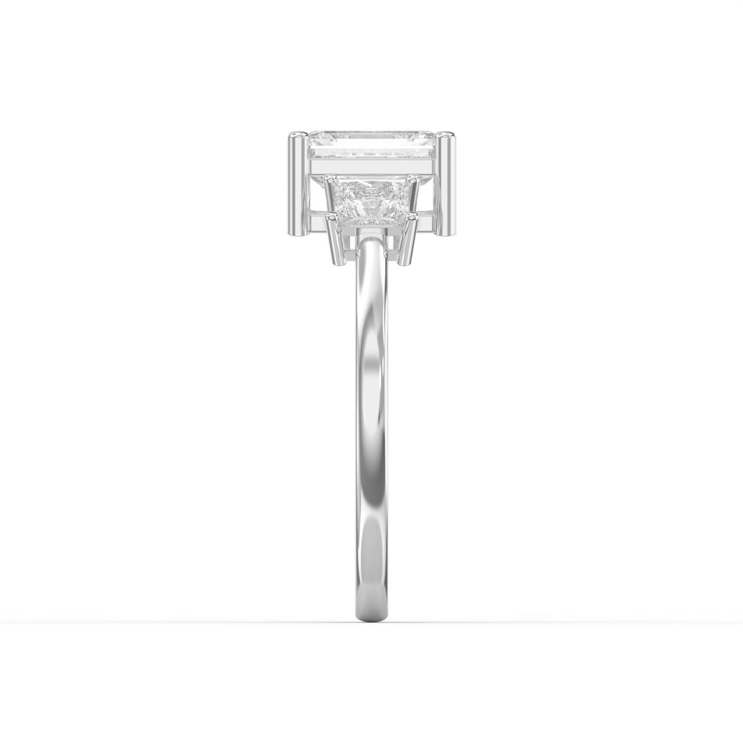 The Axis Trio Emerald Ring