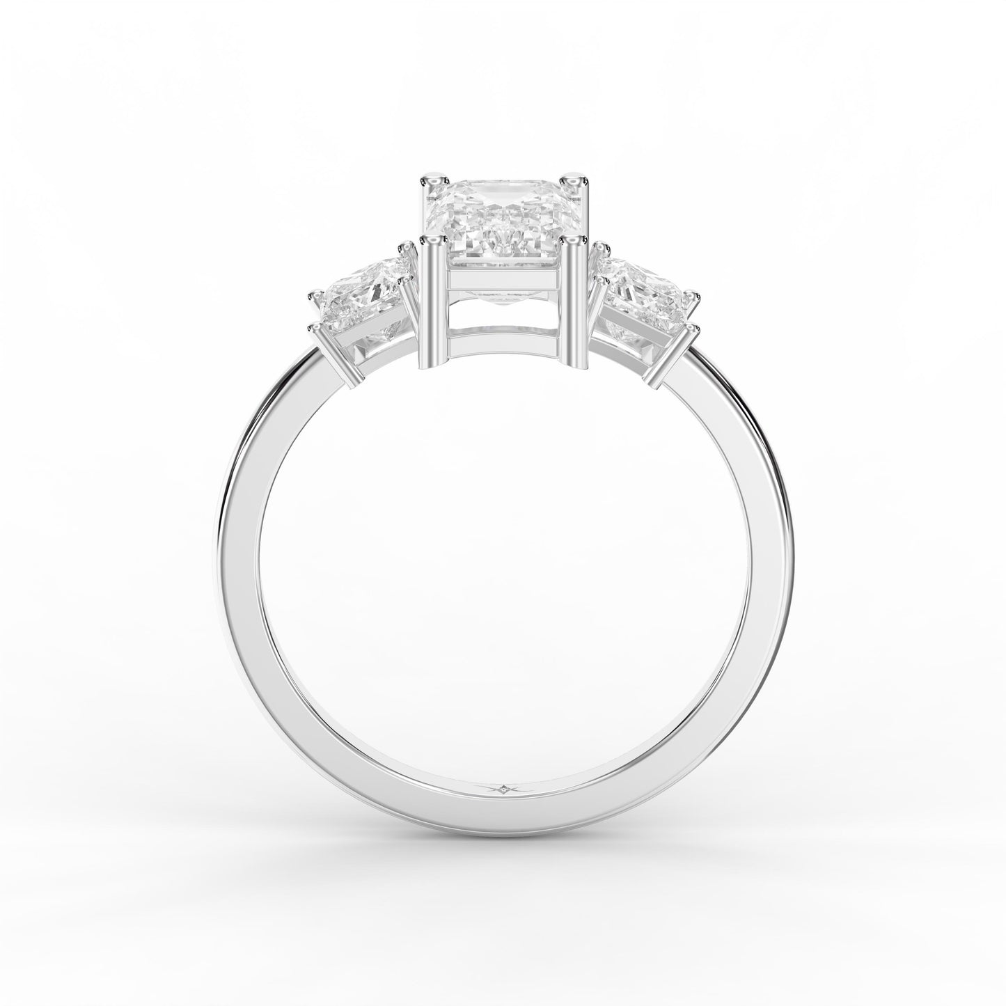 The Axis Trio Emerald Ring