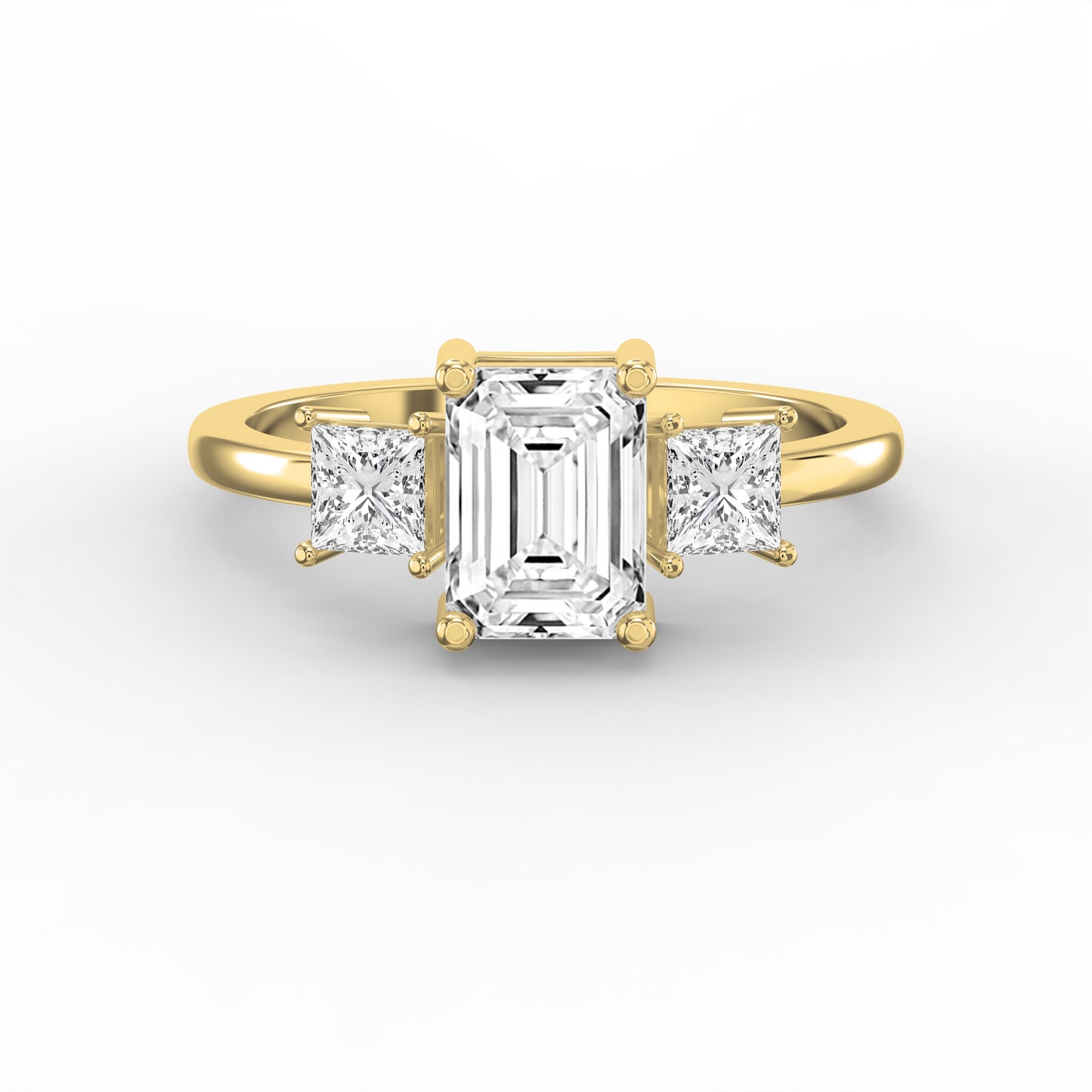 The Axis Trio Emerald Ring