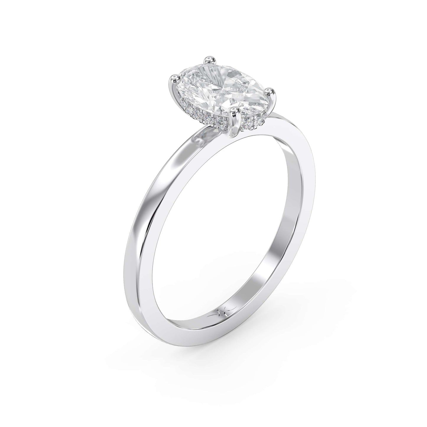 Vellore Aura Oval Hidden Halo Ring