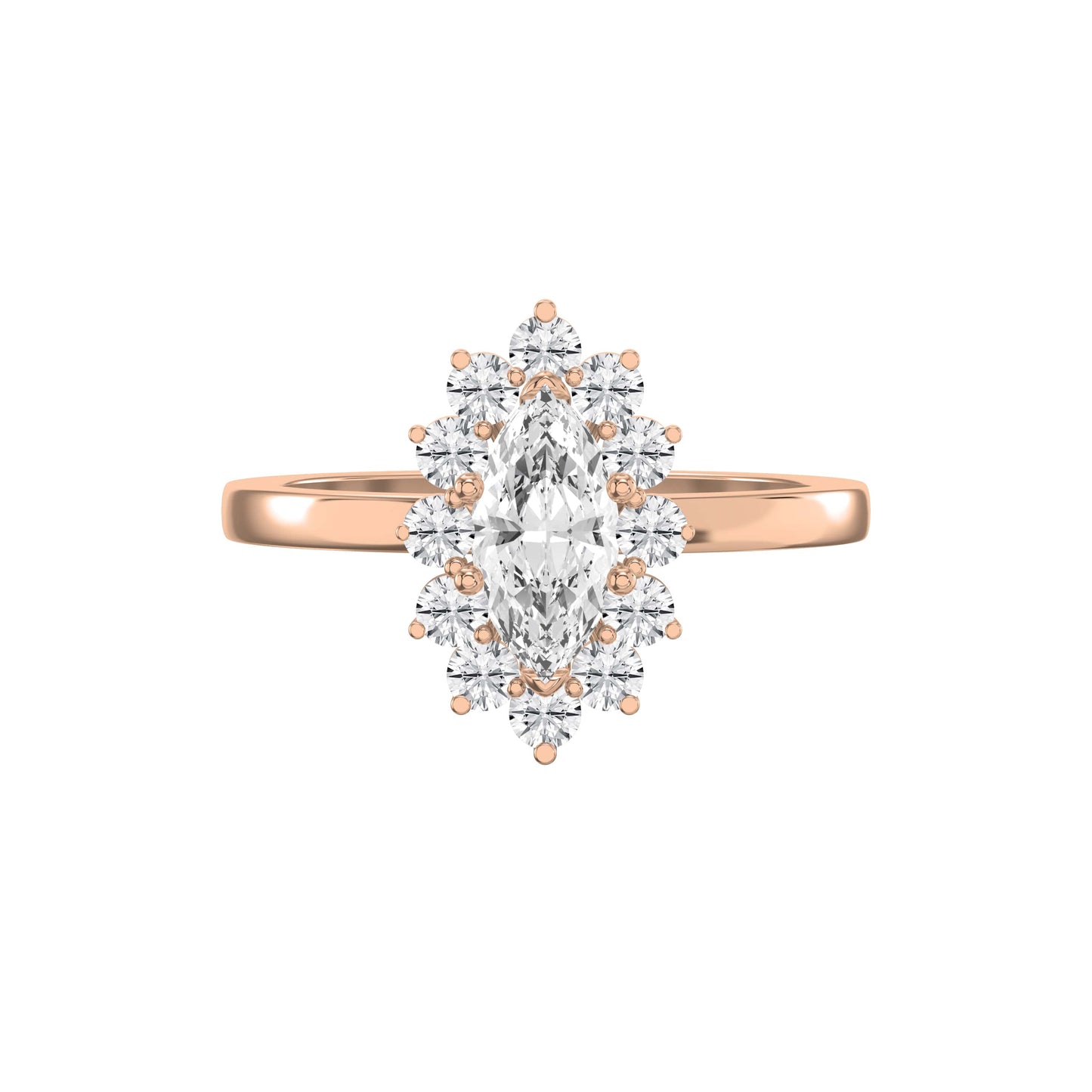Marquise Halo Solitaire Engagement Ring